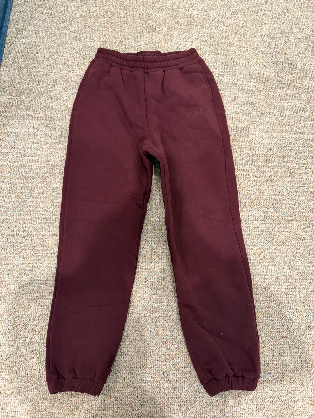 Women's Maroon Fleece Joggers with Elastic Waistband